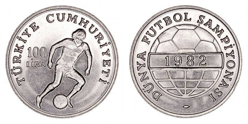 Monedas Extranjeras
Turquía
100 Liras. Cuproníquel. 1982. Mundial Fútbol 1982....