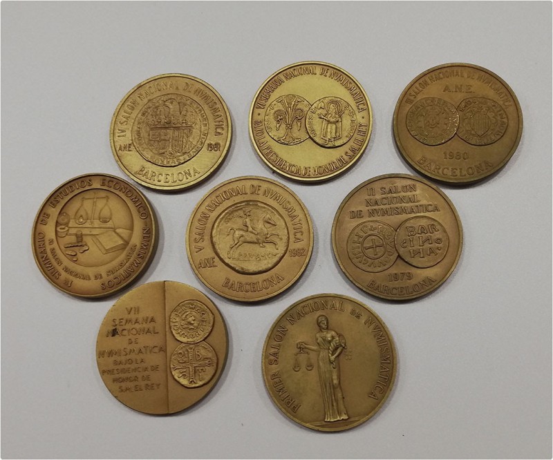 Medallas
Medalla. AE. Lote de 8 medallas. A.N.E. Salón de numismática 1978, 197...