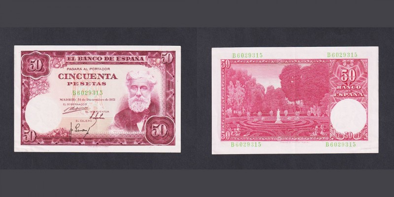 Billetes
Estado Español, Banco de España
50 Pesetas. 31 diciembre 1951. Serie ...