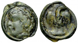 Carnutes AE Cast Potin 

Celtic Gaul. Carnutes. AE Cast Potin (18-19 mm, 3.85 g).
Obv. Head to left.
Rev. Eagle standing facing, head turned right...