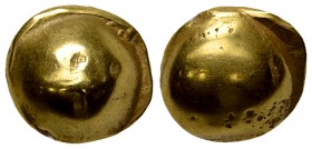 Senones AV Stater, c. 100-60 BC 

Celtic Gaul. Senones. AV Stater (12-13 mm, 7.16 g), c. 100-60 BC.
Obv. Cross at the center of a plain globule wit...