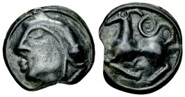 Sequani AE Cast Potin 

Celtic Gaul. Sequani. AE Cast Potin (17 mm, 3.00 g), c. 100-50 BC.
Obv. Celticized male head to left.
Rev. Horned horse to...