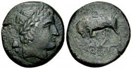 The Mamertinoi AE Quadruple unit, c. 288-278 BC 

Sicily, The Mamertinoi. AE Quadruple unit (26 mm, 16.89 g), Messana, c. 288-278 BC.
Obv. Laureate...