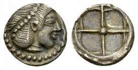 Syracuse AR Litra, c. 480-470 BC 

Sicily, Syracuse. Time of Hieron I, c. 480-470 BC. AR Litra (9 mm, 0.65 g). 
Obv. Head of Arethusa right.
Rev. ...