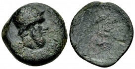 Lipara AE Onkia, c. 440-420 BC 

Islands off Sicily, Lipara. AE Onkia (21-22 mm, 7.32 g), c. 440-420 BC.
Obv. Head of Hephaistos to right, wearing ...