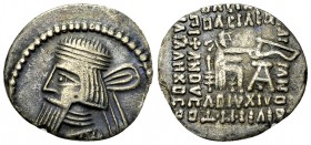 Artabanos II AR Drachm 

Kings of Parthia. Artabanos II (75-62 BC). AR Drachm (19-21 mm, 3.50 g).
 Obv. Diademed bust to left.
 Rev. ΒΑΣΙΛΕΩΣ - ΜΕ...