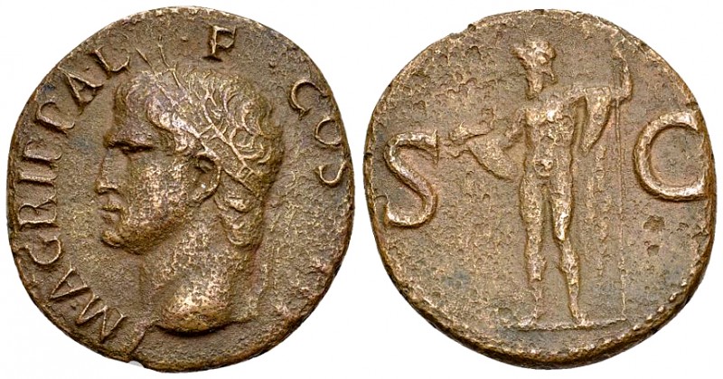 Agrippa AE As, Neptun reverse 

Agrippa (+12 BC). AE As (26-28 mm, 9.78 g), Ro...