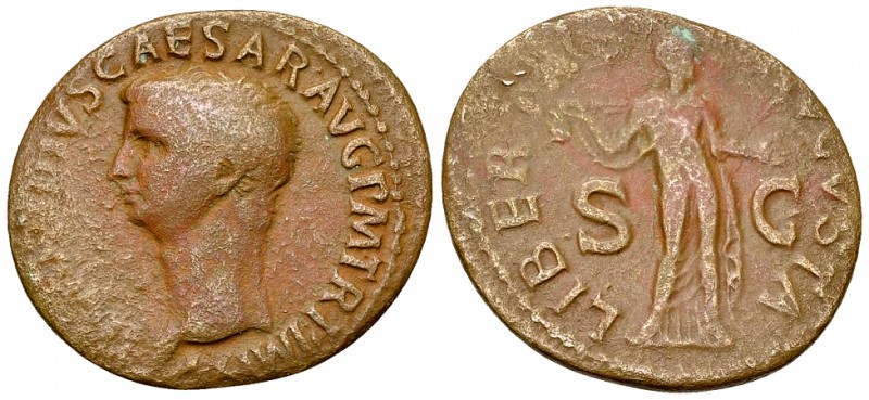 Claudius AE As, Libertas reverse 

Claudius (41-54 AD). AE As (27-30 mm, 8.96 ...