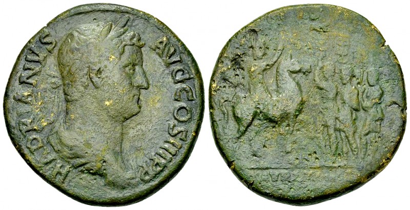 Hadrianus AE Sestertius, Exercitus Mauretanicus reverse 

Hadrianus (117-138 A...