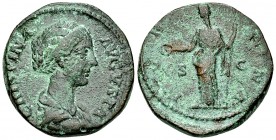 Crispina AE Dupondius, Iuno Lucina reverse 

Commodus (177-192 AD) for Crispina. AE Dupondius (25 mm, 13.42 g), Rome.
 Obv. CRISPINA AVGVSTA, Drape...