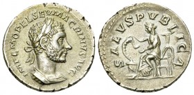 Macrinus AR Denarius, Salus reverse 

Macrinus (217-218 AD). AR Denarius (18 mm, 3.41 g), Rome, spring-summer 217.
Obv. IMP C M OPEL SEV MACRINVS A...