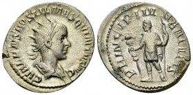 Hostilianus AR Antoninianus, Prince of the Youth reverse 

Hostilianus (250-251 AD), as Caesar. AR Antoninianus (20-22 mm, 3.87 g), Rome.
Obv. C VA...