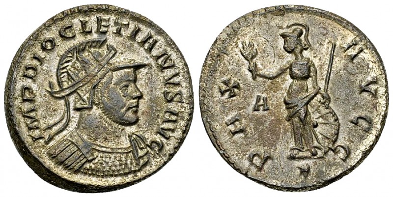 Diocletianus Silvered AE Antoninianus, Pax reverse 

Diocletianus (284-305 AD)...