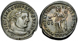 Maximianus Herculius AE Nummus, Ticinum 

Maximianus Herculius (286-305 AD). AE Nummus (26-27 mm, 8.72 g), Ticinum, c. 300-303.
Obv. IMP C MAXIMIAN...
