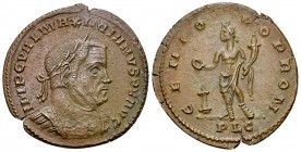 Maximianus Herculius AE Nummus, Lugdunum 

Maximianus Herculius, second reign (307-308 AD). AE Nummus (26 mm, 5.89 g), Lugdunum.
 Obv. IMP C VAL MA...