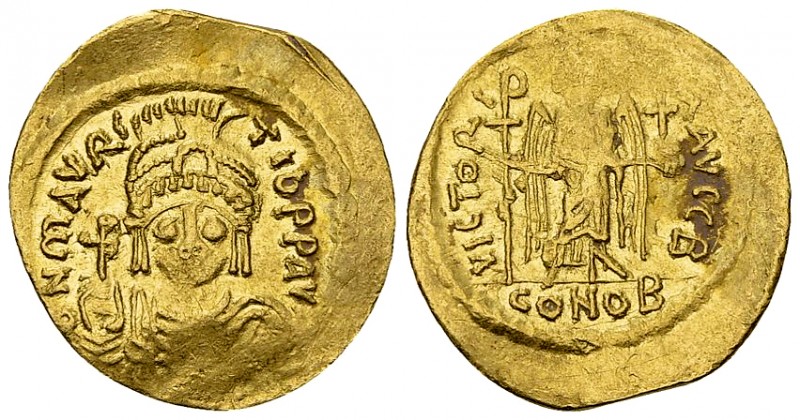 Mauricius Tiberius AV Solidus, Constantinople 

Mauricius Tiberius (582-602 AD...