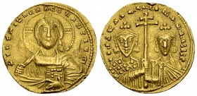 Constantinus VII and Romanus II AV Solidus 

Constantinus VII Porphyrogenitus (913-959 AD), with his son Romanus II (945-959). AV Solidus (19-20 mm,...