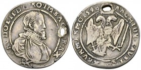 Rudolf II AR 1/4 Taler 1598 

RDR. Rudolf II. AR 1/4 Taler 1598 (6.82 g).

Gelocht, sonst gutes schön.