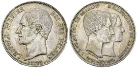 Belgique, AR 5 Francs 1853 

Belgique. Léopold I. AR 5 Francs 1853 (24.88 g).
KM 8.

Jolie patine. TTB à SUP.