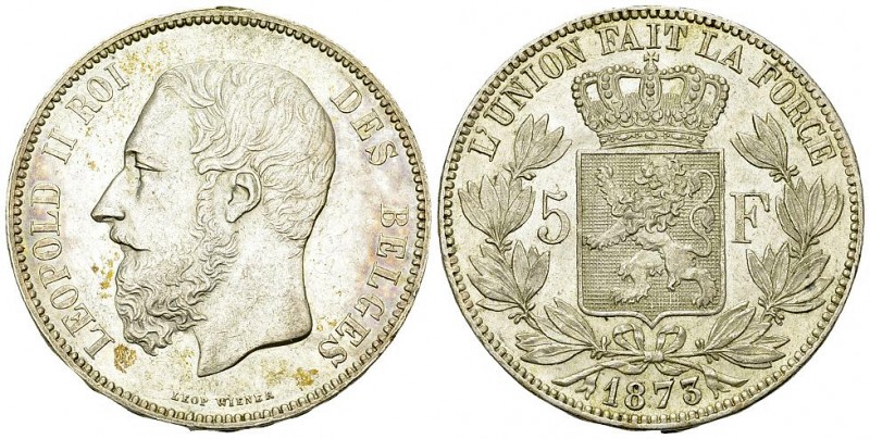 Belgique, AR 5 Francs 1873 

Belgique. Léopold II. AR 5 Francs 1873 (25.01 g)....