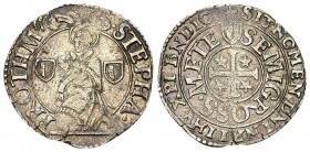 Metz, AR Demi Gros 

France, Ville de Metz. AR Demi Gros s.d. (20 mm, 1.21 g), 16e siècle.

Rare. TTB.