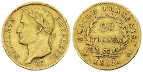 Napoléon I, AV 20 Francs 1812 A, Paris 

France. Napoléon I empereur (1804-1814). AV 20 Francs 1812 A (6.41 g). Paris.
 Gad. 1025.

TTB.