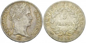 Napoléon I, AR 5 Francs 1813 L, Bayonne 

France. Napoléon I. AR 5 Francs 1813 L (24.87 g), Bayonne.
Gad. 584.

TTB à SUP.