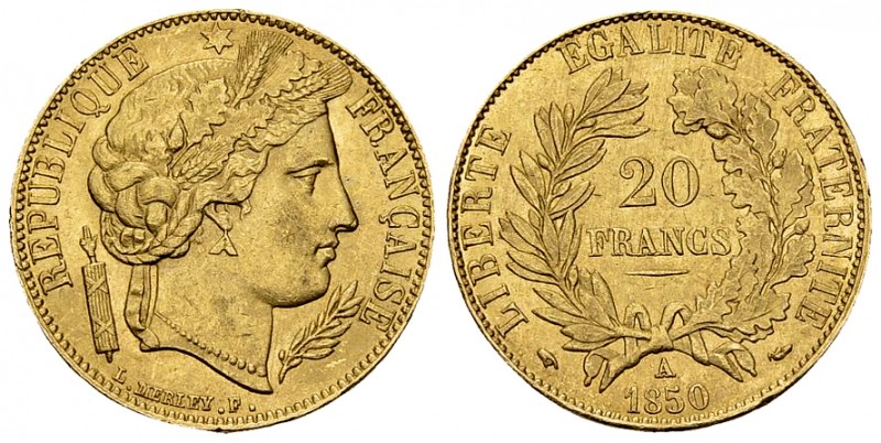 France, AV 20 Francs 1850 A, Paris 

France, deuxième République. AV 20 Francs...