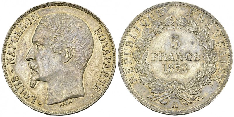 Louis-Napoléon AR 5 Francs 1852 A, Paris 

France, deuxième République (1848-1...