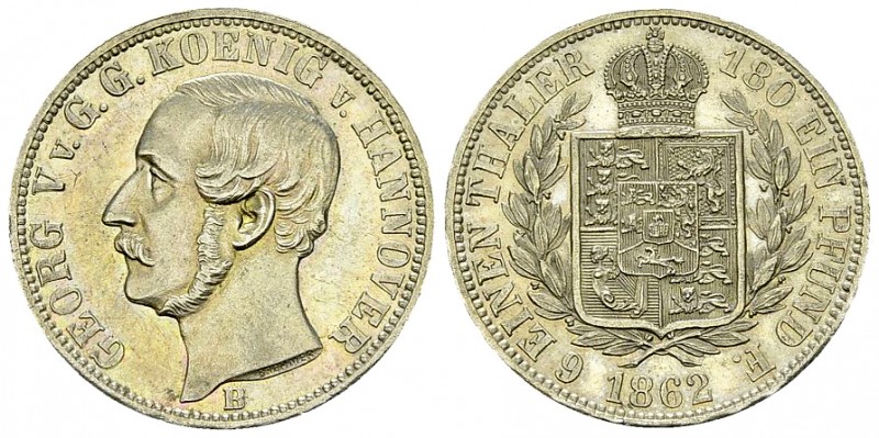 Hannover, AR 1/6 Taler 1862 B 

Hannover. Georg V. (1851-1866). AR 1/6 Taler 1...