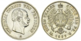 Preussen, AR 1/6 Taler 1863 A 

Preussen. Wilhelm I. (1861-1888). AR 1/6 Taler 1863 A (5.32 g).
 AKS 100. 

Prächtiges, unzirkuliertes Exemplar.