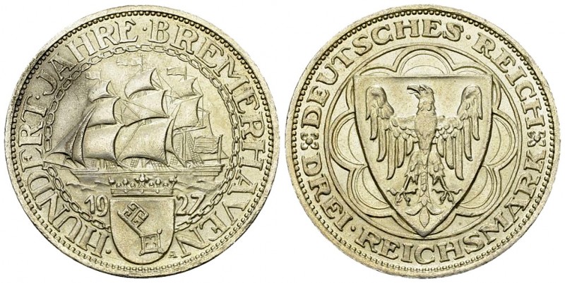 Deutschland, AR 3 Reichsmark 1927 A 

Deutschland, Deutsches Reich. AR 3 Reich...