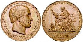 Hamburg, AE Medaille 1856 

Deutschland, Hamburg. AE Medaille 1856 (48 mm, 48.48 g), auf das 25-jährige Amtsjubiläum des Präses des Handelsgerichtes...