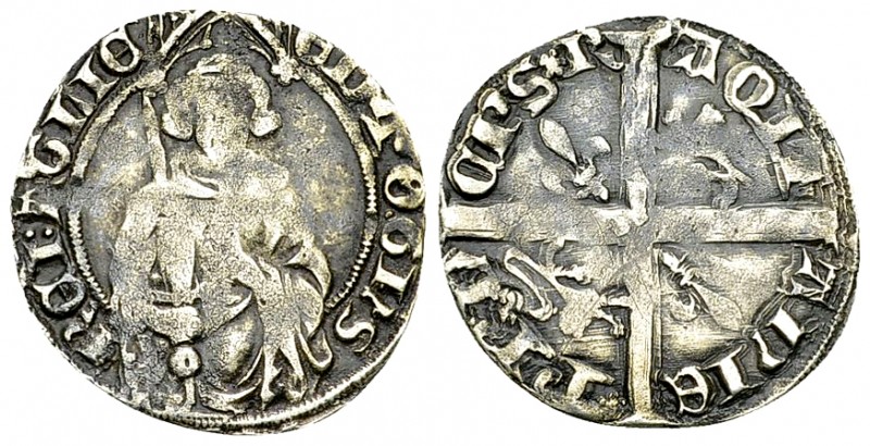 Edward the Black Prince AR Hardi d'argent, La Rochelle 

Anglo-gallic. Edward ...