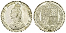 Victoria AR Shilling 1887 

Great Britain. Victoria (1837-1901). AR Shilling 1887 (5.63 g).
S. 3926.

Extremely fine to uncirculated.