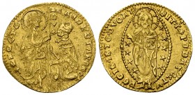 Andrea Contarini, AV Zecchino 

Italia, Venezia. Andrea Contarini (1367-1382). AV Zecchino (3.52 g).
D. ANDR COTARENO S M VENET, S. Marco nimbato, ...