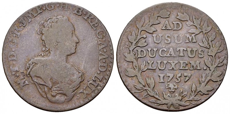 Luxembourg AE 2 Liards 1757 

Luxembourg. Maria Theresia. AE 2 Liards 1757 (27...