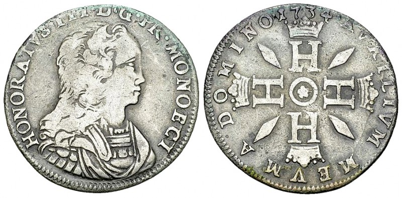 Honoré III AR 3 Sols 1734 

Monaco. Honoré III (1732-1795). AR 3 Sols 1734 (25...