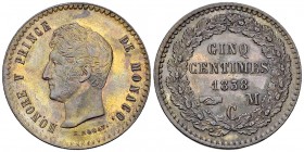 Honoré V CU 5 Centimes 1838 C M 

Monaco. Honoré V (1819-1841). CU 5 Centimes 1838 C M (31 mm, 9.97 g).
KM 97.1.

FDC.