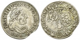Poland AR 6 Groszy 1684 

Poland. John III Sobieski. AR 6 Groszy 1684 (25 mm, 2.94 g).

Very fine.