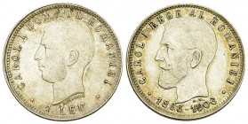 Romania AR 1 Leu 1906 

Romania. Carol I. AR 1 Leu 1906 (4.99 g). 40th Anniversary of the Reign of Carol I.
KM 34.

Almost uncirculated.
