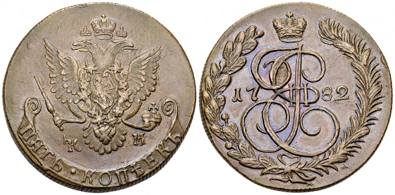 Catherine II AE 5 Kopeks 1782 

Russia. Catherine II. AE 5 Kopeks 1782 (44 mm,...