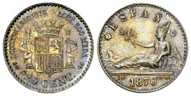 Spain AR Medal of 20 Centimos 1970 

Spain. AR Medal of 20 Centimos 1970 (16 mm, 1.52 g), 100th anniversary.

Rare, almost 500 specimens struck. F...