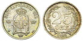 Sweden AR 25 Ore 1899 

Sweden. Oscar II. AR 25 Ore 1899 (2.40 g).
KM 739.

Wonderful light patina. FDC.