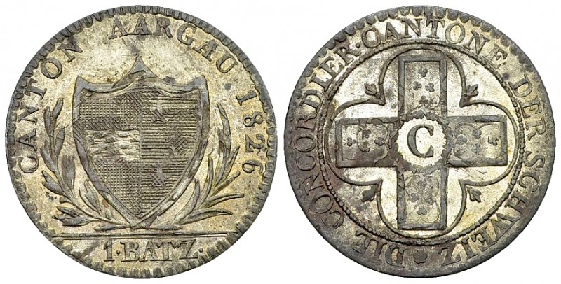 Aargau, BI 1 Batzen 1826 

Schweiz, Aargau. BI 1 Batzen 1826 (2.62 g).
HMZ 2-...