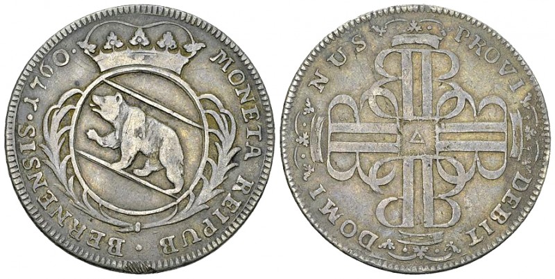 Bern, AR Vierteltaler 1760 

Schweiz, Bern. AR Vierteltaler 1760 (7.93 g).
HM...