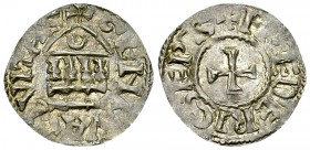 Genf, AR Denar 

Schweiz, Genf /Genève, Bistum. Frédéric (1031-1073). AR Denar o.J. (1.12 g).
HMZ 1-289a.
Av. +GENEVA CIVITAS, Viersäuliger Tempel...