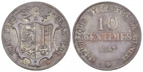 Genf, BI 10 Centimes 1847 

Schweiz, Genf /Genève. BI 10 Centimes 1847 (2.59 g).
HMZ 2-366c.

Sehr schön.
