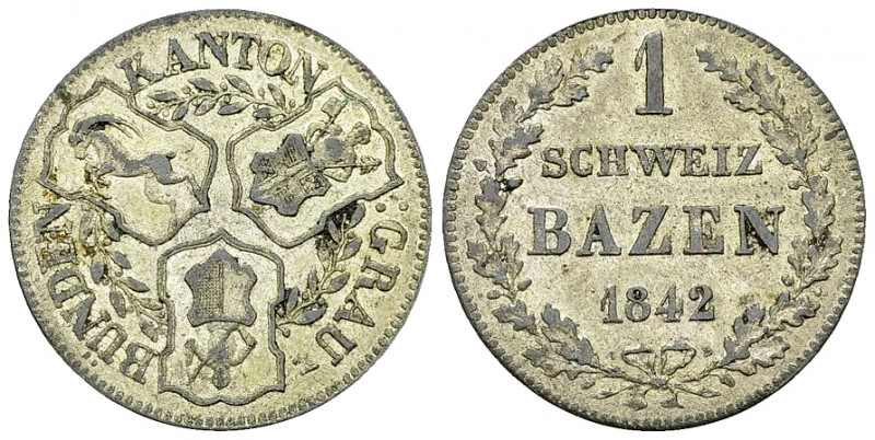 Graubünden, BI 1 Batzen 1842 

Schweiz. Graubünden, Kanton. BI 1 Batzen 1842 (...