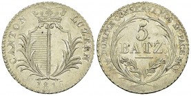 Luzern, AR 5 Batzen 1816 

Schweiz, Luzern. AR 5 Batzen 1816 (4.22 g).
HMZ 2-671f.

Vorzüglich.